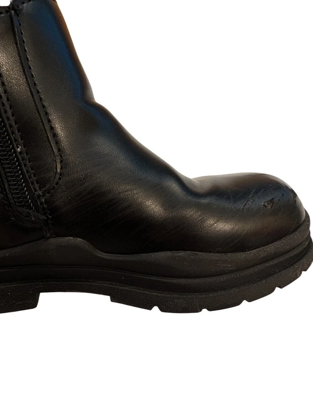 Girls Black Chelsea Boots with Side Zip Size 12